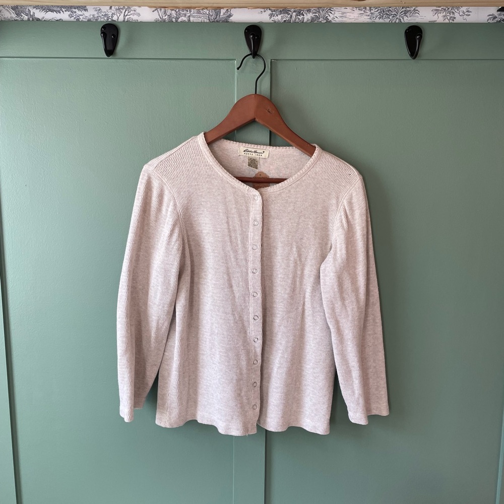 Vintage Eddie Bauer Off-White Textured Cardigan